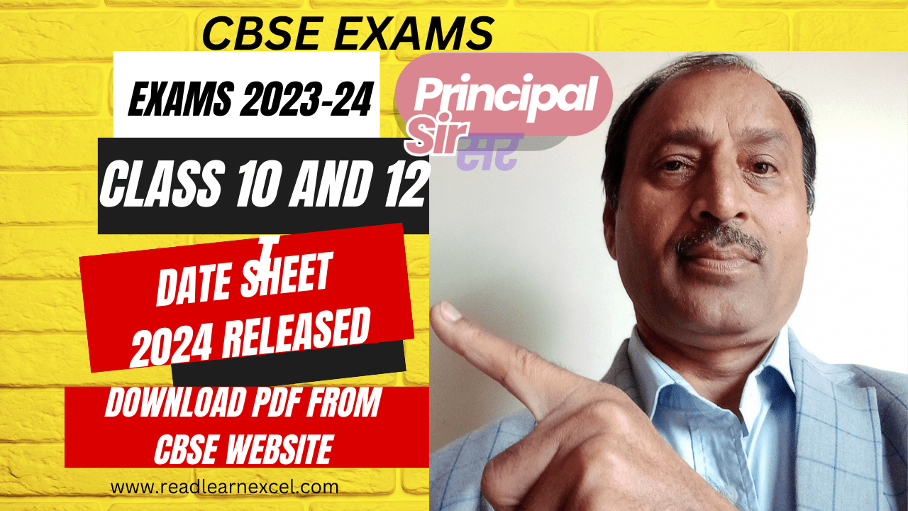 CBSE Class 10 and 12 Date Sheet 2024 Released Download PDF